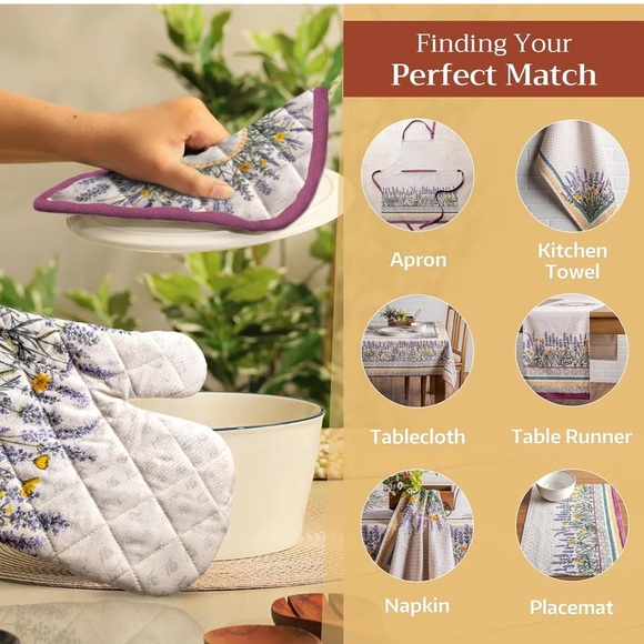 Maison d' Hermine 100% Cotton Oven Mitt & Pot Holder Set - Picture 9 of 11